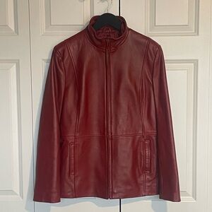 Alfani Burgundy Leather Jacket